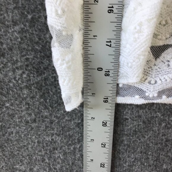 Rabbit Rabbit Rabbit Elbow Sleeve Ivory Lace Shrug Jacket Top Sz L - Picture 9 of 9